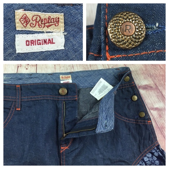 💙Replay denim embroidered ruffle skirt size 28 - Picture 3 of 7